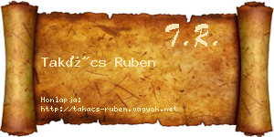 Takács Ruben névjegykártya