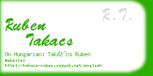 ruben takacs business card